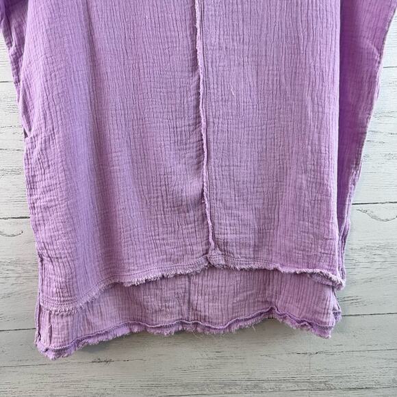 La Miel Gauzy Wide Sleeve V Neck Top Size L - Picture 5 of 7